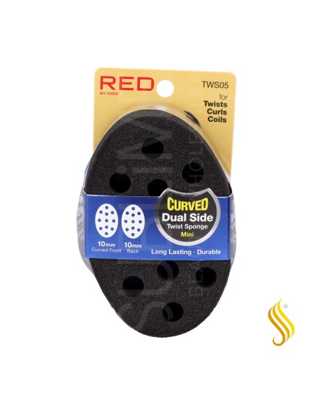 Red Kiss Twist Sponge Mini Curved Double Side Esponja Para El Cabello